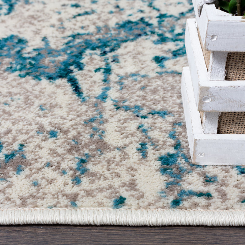 Tapis multicolore à motif abstrait Babb, Rectangle 3 pi 3 po x 4 pi 11 po