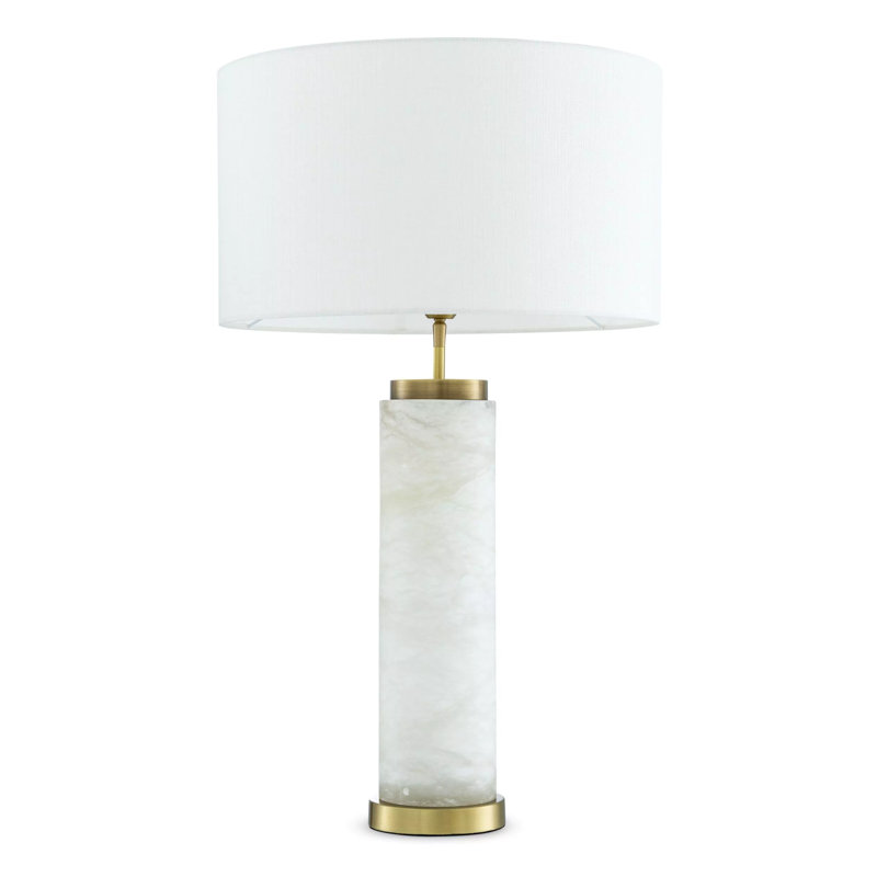 Lampe de table de luxe, Blanc / laiton antique