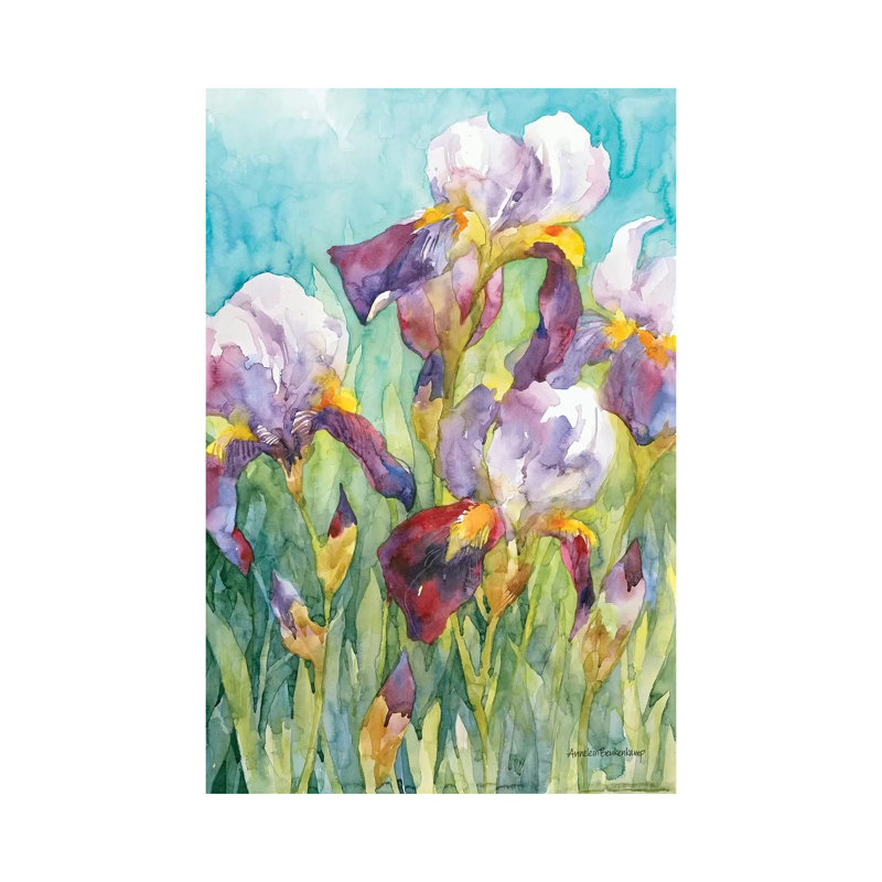 Iris Skies by Annelein Beukenkamp - Wrapped Canvas Painting, 20.32 cm H x 30.48 cm W
