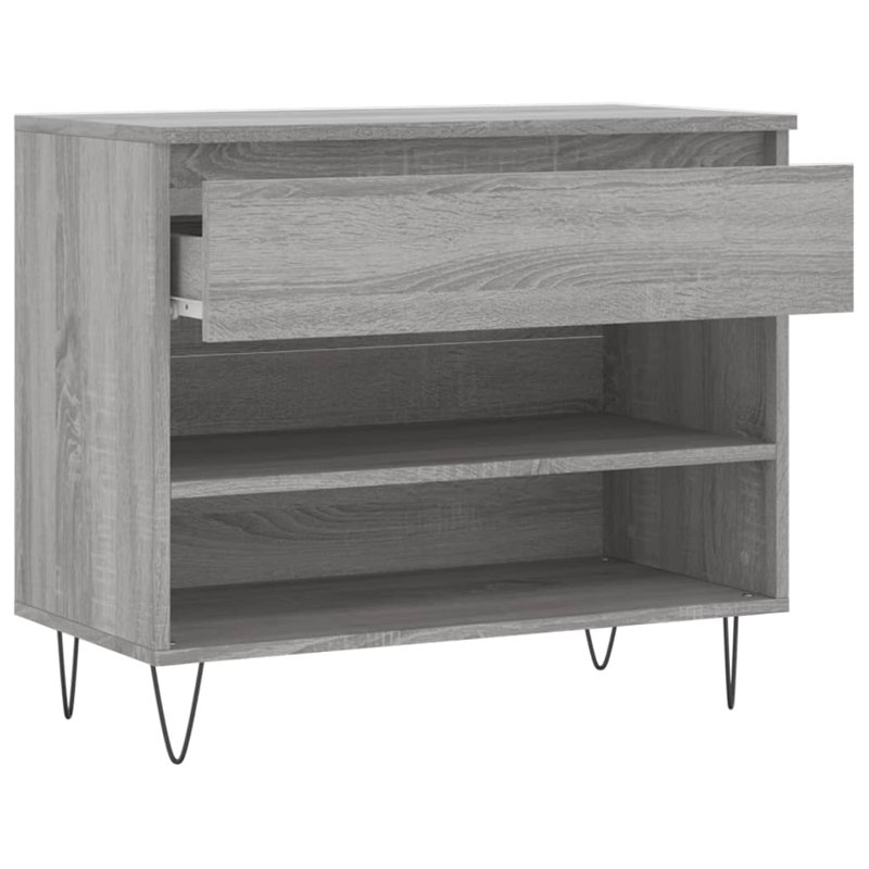 6 Pair Shoe Storage Cabinet, Grey Sonoma