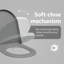 Grey Plastic Standard Adjustable Armrests Toilet Seat Oval-369684997
