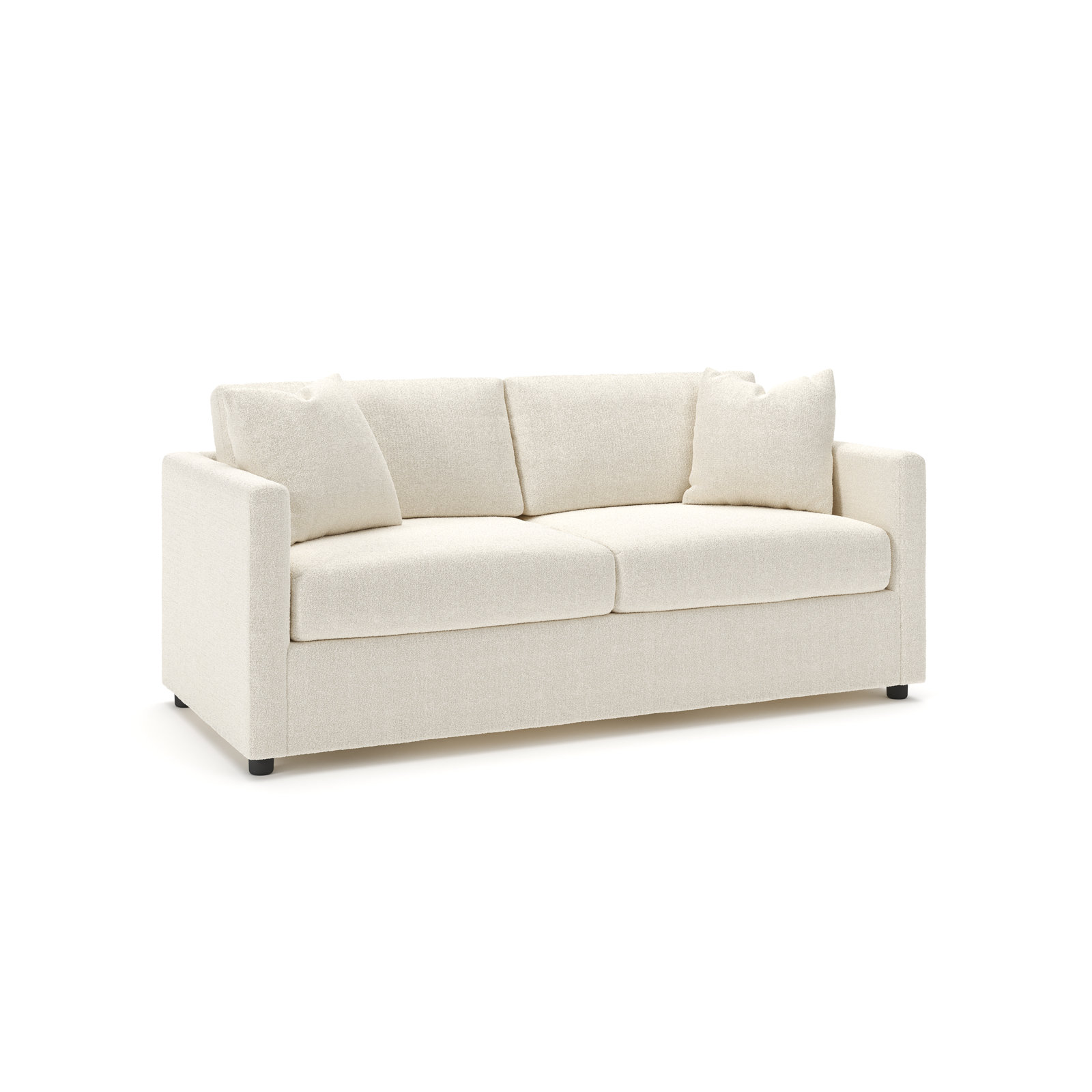 Godwin 75'' Upholstered Sofa, Davis Pearl Bouclé Performance