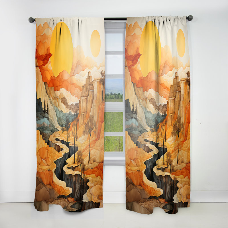 Bold Landscape Canyon Desert VI - Rideau obscurcissant pour chambre Canyon - 1 panneau, L 52 po x L 84 po
