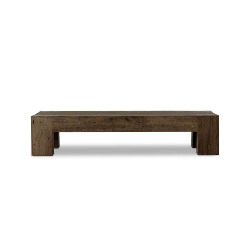 Abaso Coffee Table, Ebony Rustic Wormwood, 15" H x 70" W x 35" D