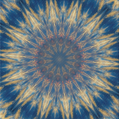 Tapis jaune/bleu tissé à la machine