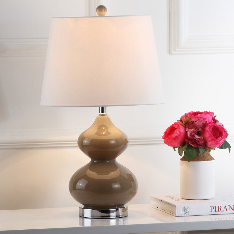 Pluto Glass Table Lamp, Taupe