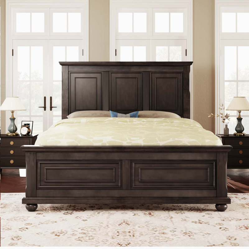 Lit plateforme en pin style traditionnel traditionnel Town and Country Style, Brun, Très grand