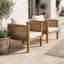 Ensemble de deux fauteuils d'extérieur en bois avec coussins-783058056