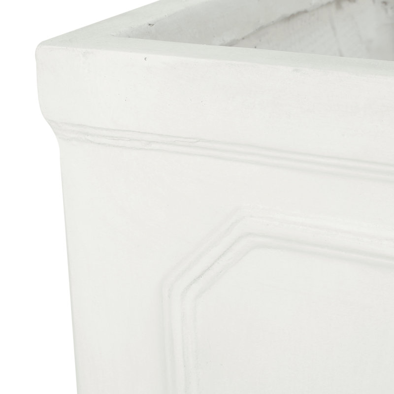 Magnesium Oxide Planter - Antique White Color Drainage And Stopper 13.44 In. Depth X Width 14.12 Height For Various Plants 18.67 Lb Succulents, Herbs, Veggies