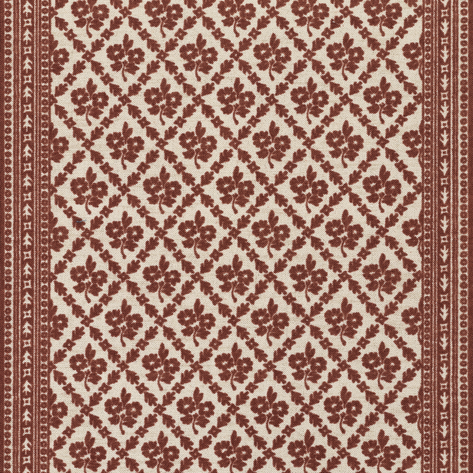 Anders Rust Floral Wool Rug, Runner 2'3" x 7'6"