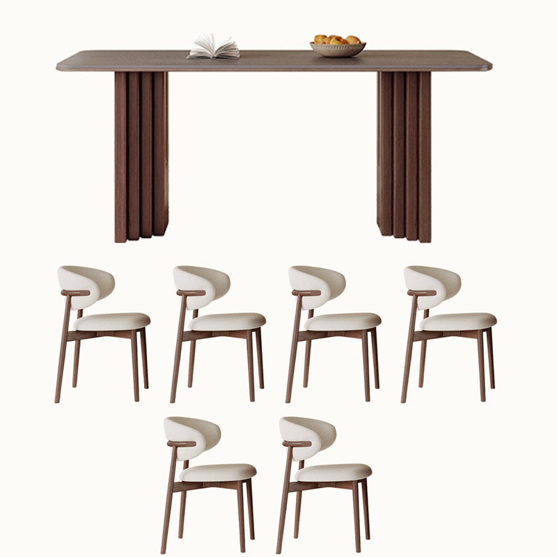 Combinaison de table et de chaises en bois de cire blanc rétro