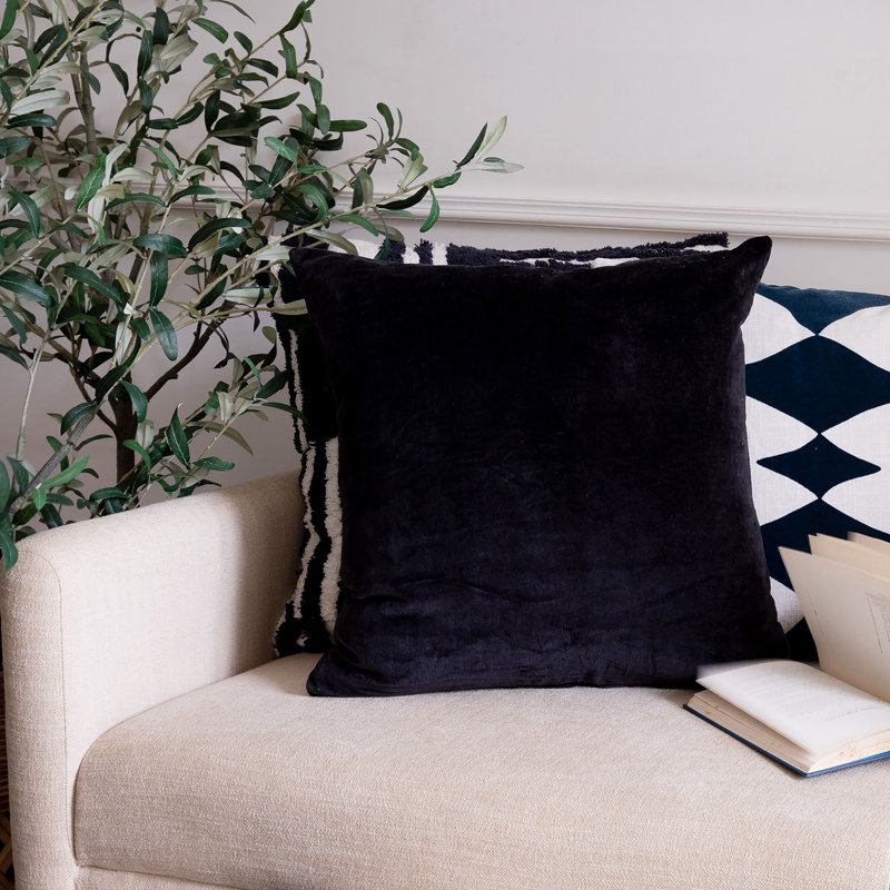 Modern Velvet Handmade Decorative Throw Pillow Cover, Onyx, Pillow Cover Only - No Insert
