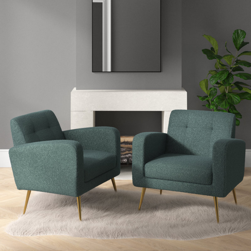 Fauteuil capitonné de 29 po de largeur Alixon, Boucle verte