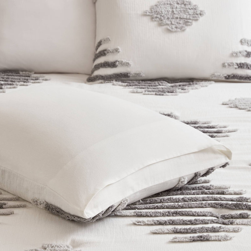 Ensemble d'édredon en chenille 100% coton Tahli, King/Cal King, Green