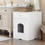 Enceinte en bois pour litière pour chat avec tiroir, table d'appoint, cage intérieure pour animal, table de chevet pour chat-1144058756