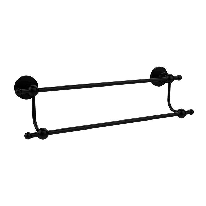 Barre à serviettes murale double lera, Noir mat