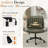Criss Cross Legged Chair With Wheels, Comfy Rolling Office Desk Armless Chair With Pillows, Wide Swivel Vanity Chairs Computer Task Chair For Makeup, Bedroom-131855956