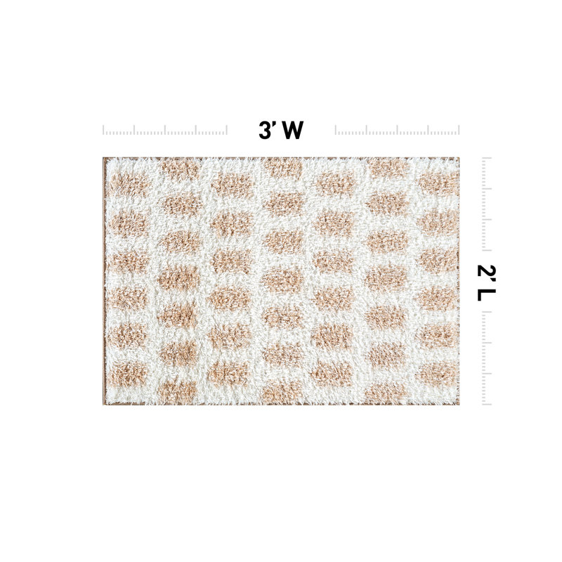 Scandinavian Arrow Shag Rug – Beige – Medium Pile, Easy To Maintain, Soft Texture, Rectangle 2' x 3'