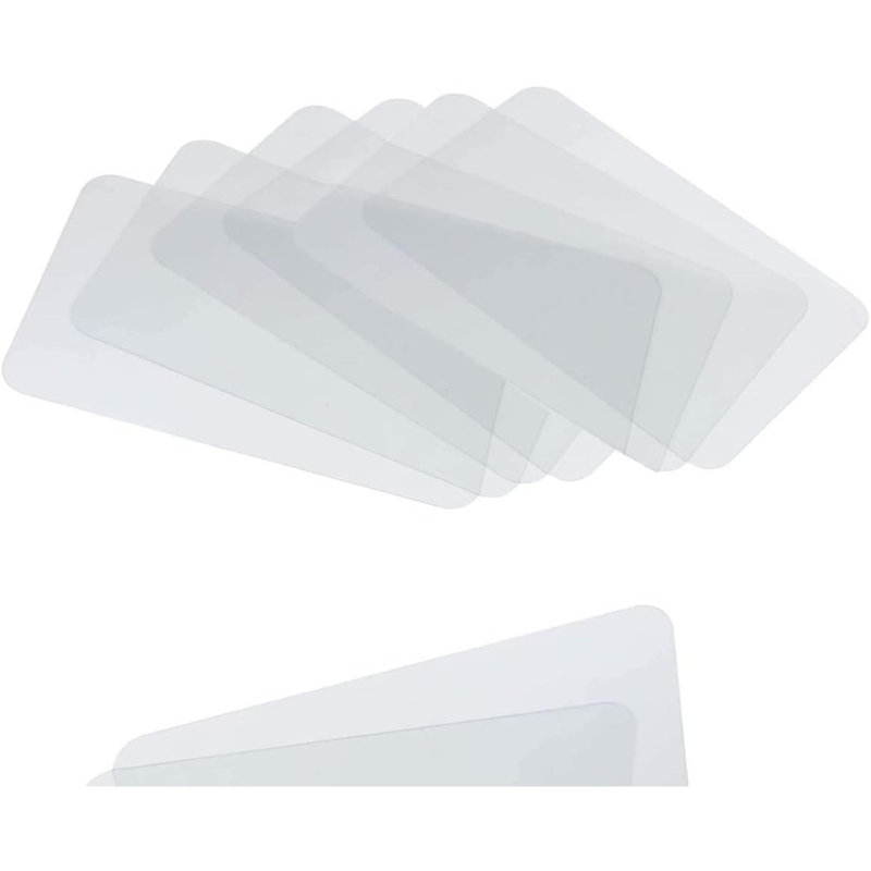 Ensemble de 6 napperons en plastique transparent protecteur de table en vinyle pour la salle à manger cuisine bureau peinture table résistante à la chaleur transparent napperons essuyables 17,5 x 12