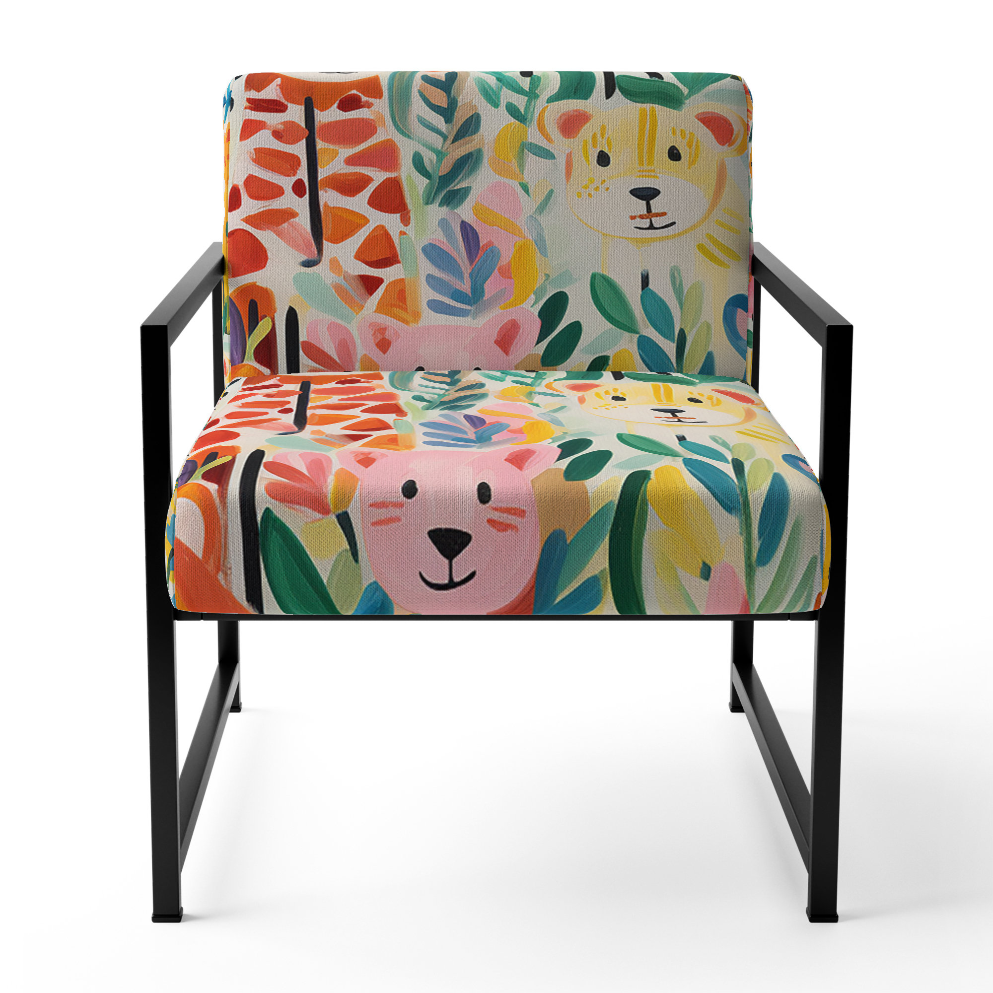 East Urban Home Nursery Colorful Animal Pattern IV - Upholstered People ...