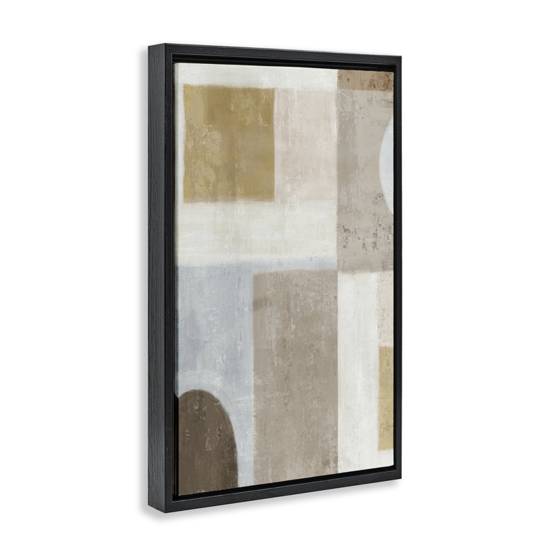 Cadre flottant Subtle Drift Geometrics, design par Emma Peal, Cadre flottant noir de jais, H 25 po x l 17 po