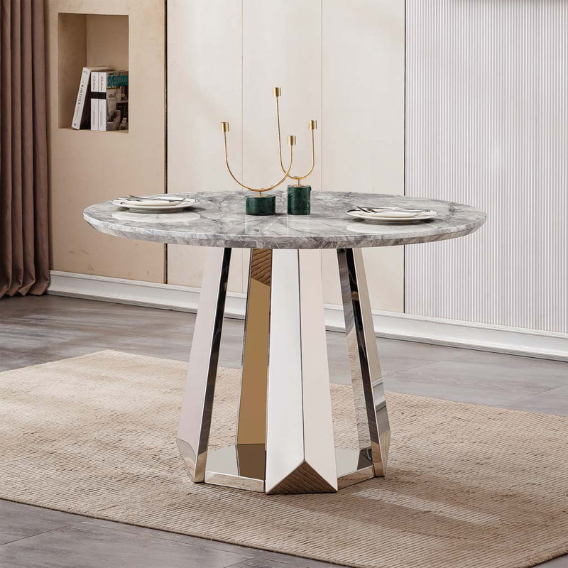 Table de salle à manger 47 po, Argent, Gris