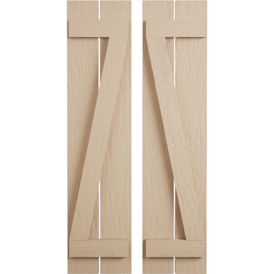 Volets rustiques en bois synthétique à deux planches espacées avec planche en Z (par paire)