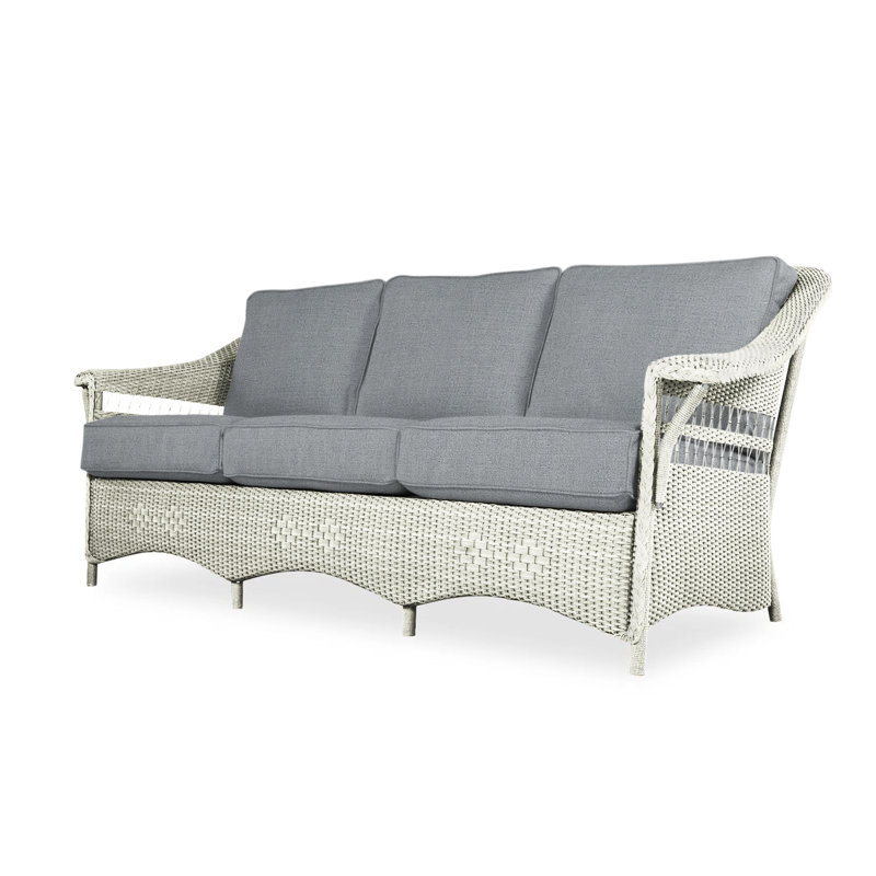 Nantucket Outdoor 3 - Seat Patio Sofa, Sandberg Pewter, White