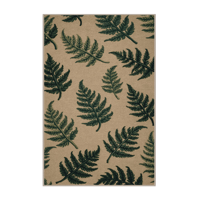 Washable Fiddleheads Vegetables Area Rug, Rectangle 4' x 6'