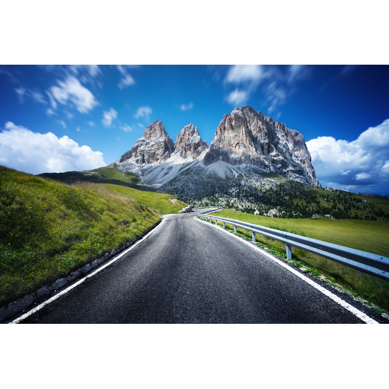 Highway Through Dolomites Valley by Sankai - No Frame Art Prints on Canvas, 81cm H x 122cm W