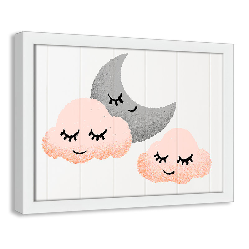 Décoration murale 1 enfant sleepy time, H 11 po x l 15 po x P 1,19 po, Encadré de boîte blanc