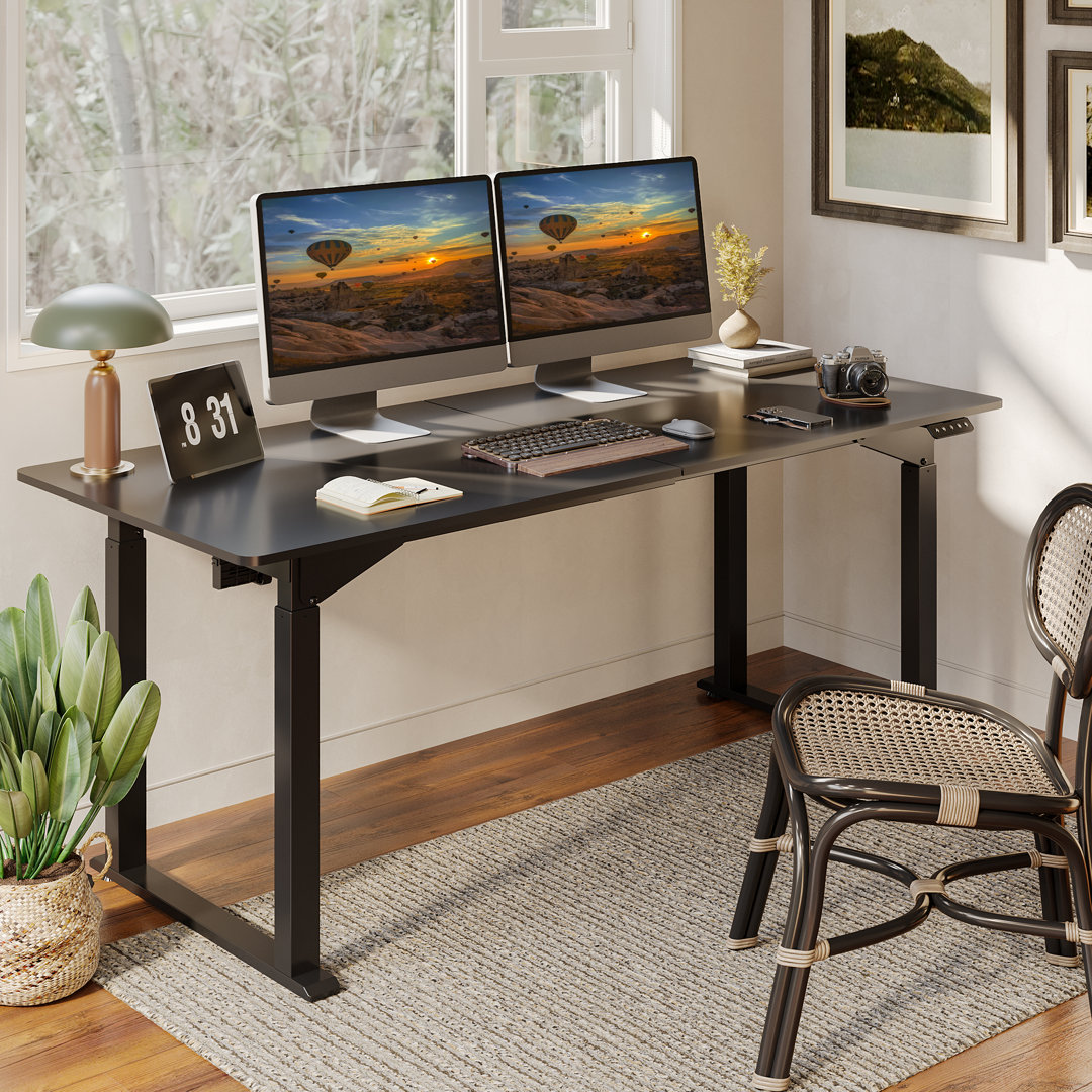 4 Legs Height Adjustable Standing Desk With Splice Board