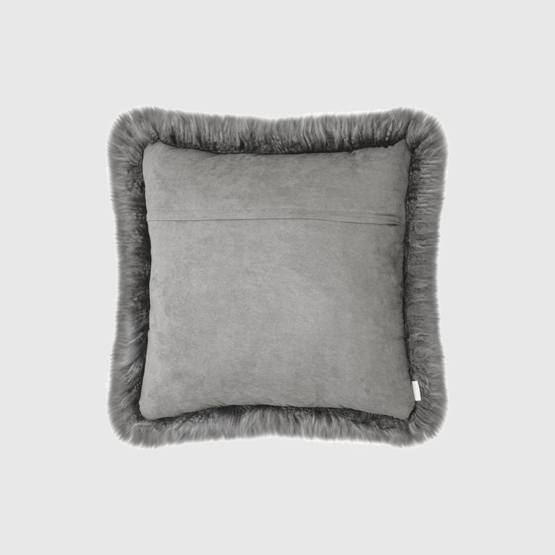 Fieldman Leather Reversible Throw Pillow, Quiet Gray, 18" x 18"