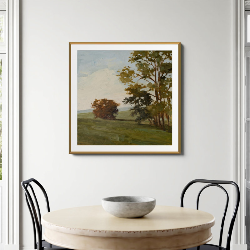 «Gettysburg Plein Air Trees Print» par Miss Mustard Seed, Papier avec cadre unique doré, Oui, H 36 po x l 36 po