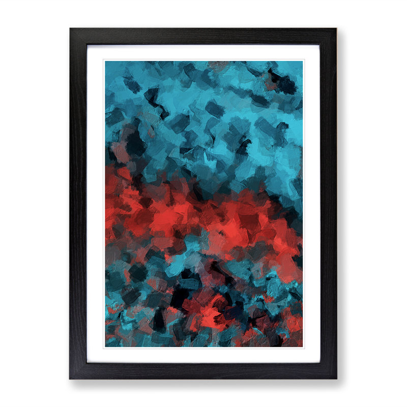 Battling The Sun Abstract - Single Picture Frame Print, Black Framed, 64cm H x 46cm W x 2cm D