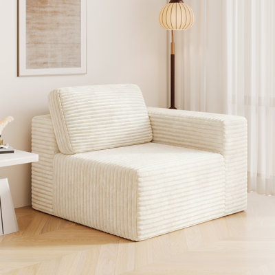 Upholstered Corduroy Accent Chair