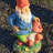 16" Tall Spring Gnome Garden Statue with Mushrooms