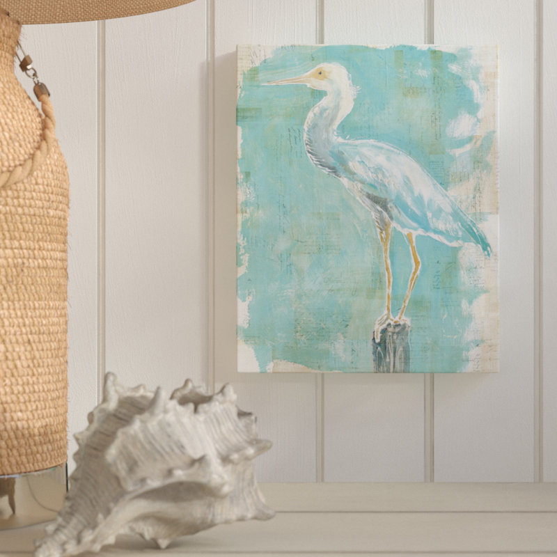 «Coastal Egret II V2» par Sue Schlabach, reproduction sur toile, H 24 po x l 18 po x P 2 po