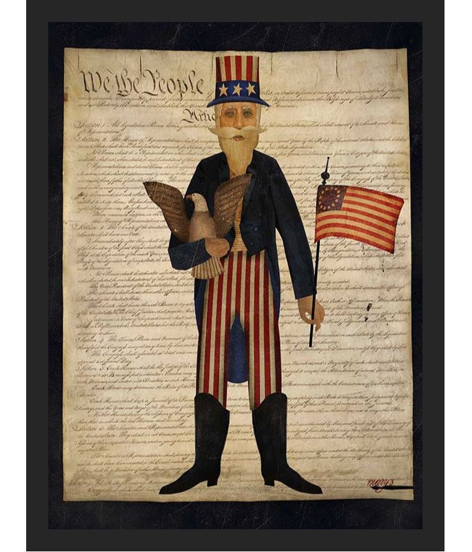 «Uncle Sam» par Beth Albert, affiche vintage encadrée, H 32 po x l 24 po x P 1 po