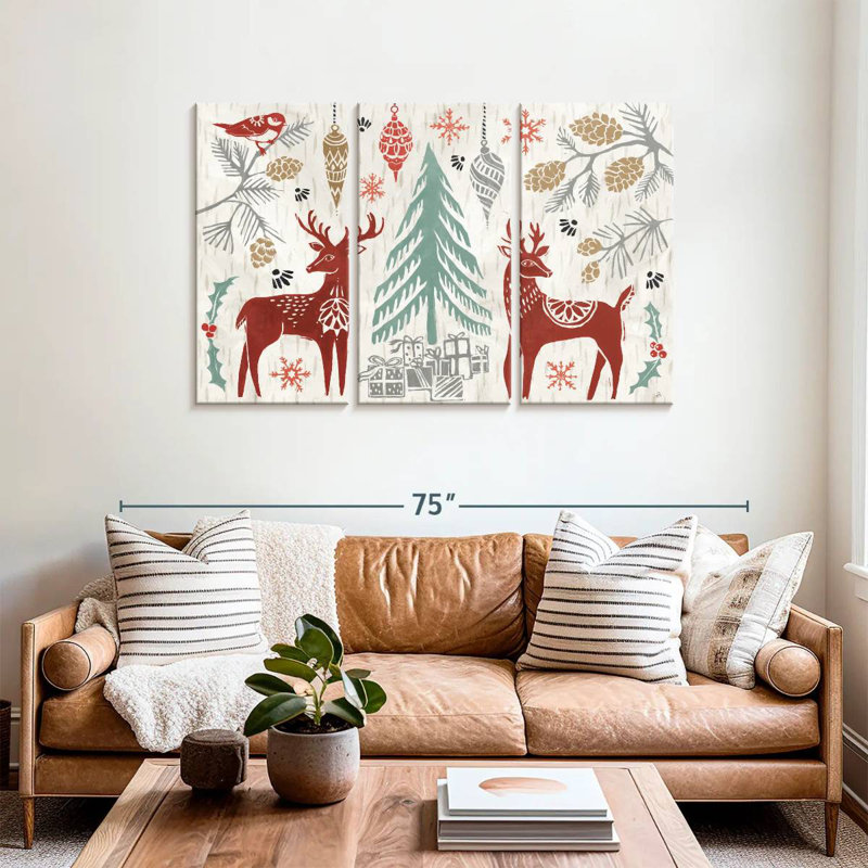 Lelend Woodcut Christmas I, H 36 po x l 57 po