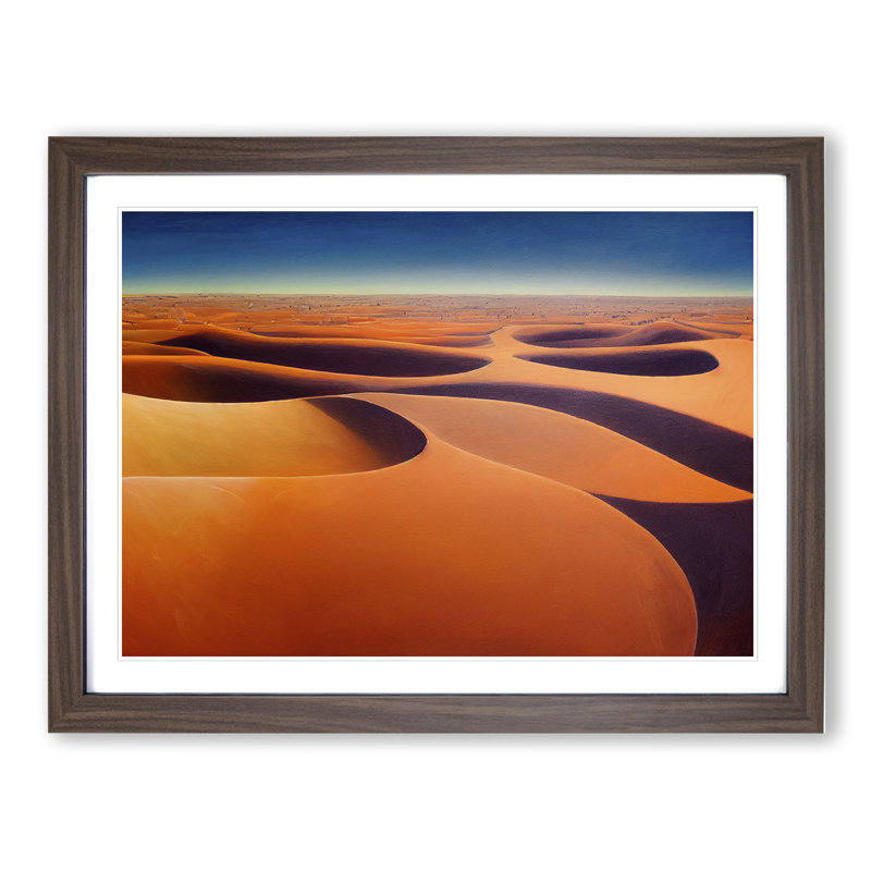 XH1022-10306X Wonderful Desert 1 Piece Single Picture Frame Wall Art, 46cm H x 64cm W, Walnut