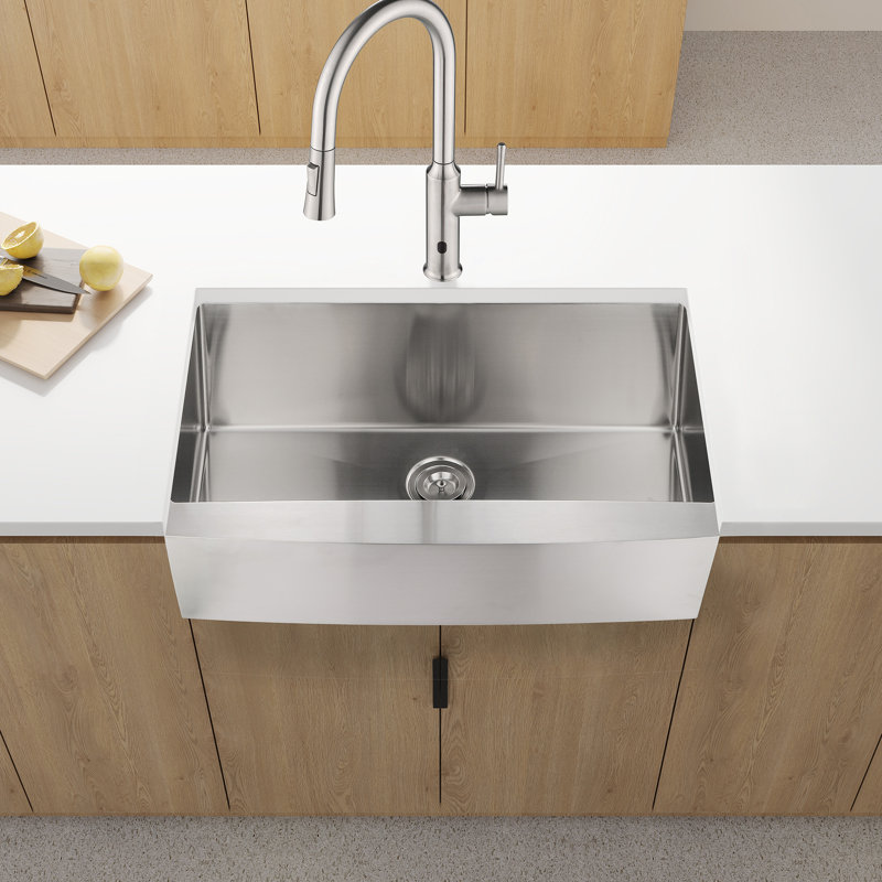 Évier de 33 po x 21 po x 10 po en acier inoxydable, à cuve simple, à bosses, rouille et teinture, caractéristique de surface, facile à nettoyer, aspect de cuisine en nickel brossé de calibre 16,