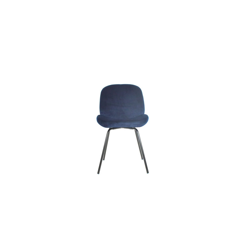 Chaise d'appoint rembourrée en velours Kemontay, bleu