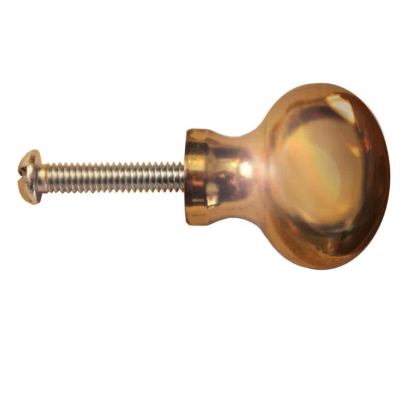 Cabinet Knob Black Solid Brass Colonial 1" Dia
