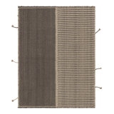Rug & Kilim’S Accent Kilim, Square Rug With Textural Gray And Beige Stripes