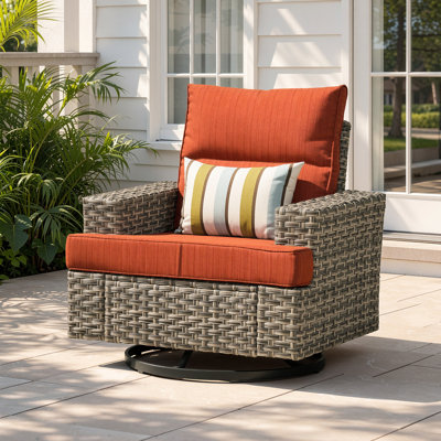 Chaise d'extérieur pivotante avec coussin