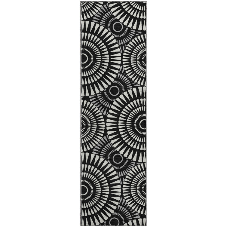 Premium Machine Washable Prisco Black Rug