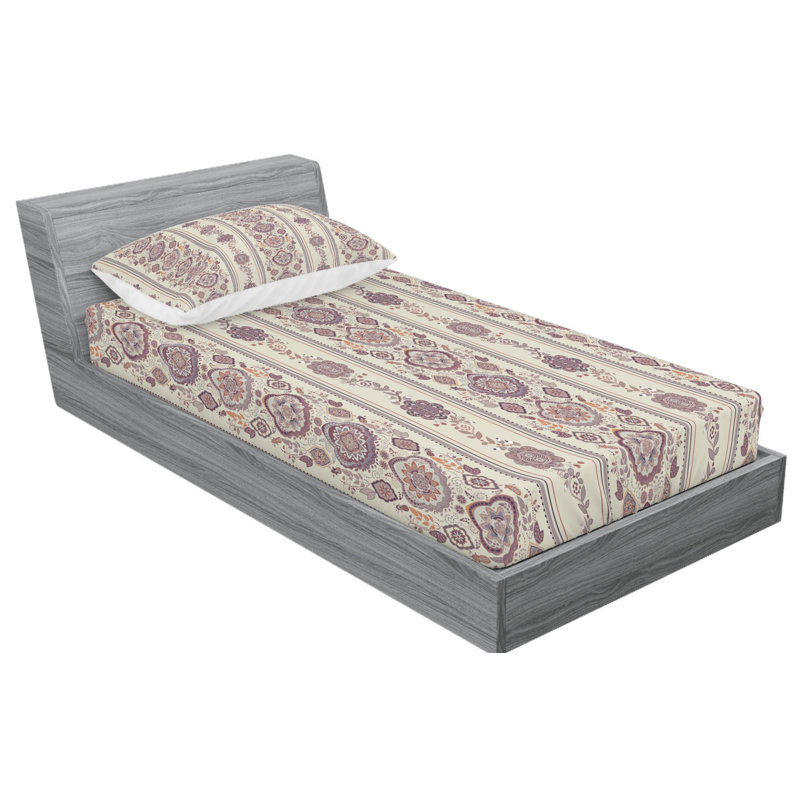 Microfiber Floral Sheet Set, Twin Sheet Set with Fitted Sheet
