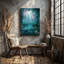 Toile «Mystical Forest Scene Bathed In Soft Ethereal Light», art mural avec des arbres imposants ornés de fleurs roses éclatantes-1830275851