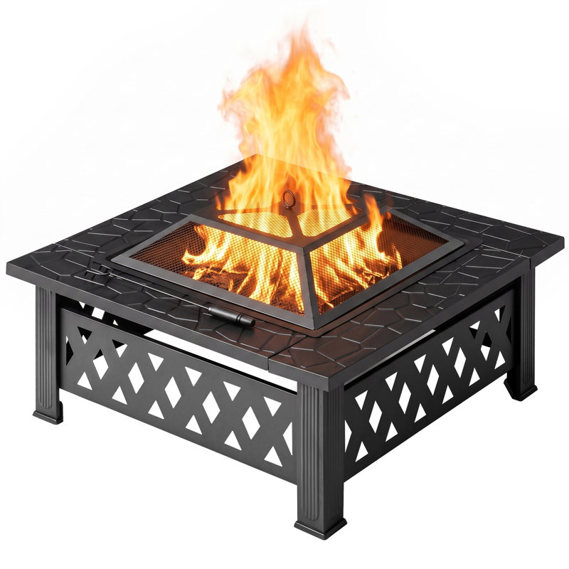 Patio 32 in. Square Steel Fire Pit